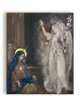  The Annunciation - ศิลปะสีทองที่ส่องประกายด้วยความศักดิ์สิทธิ์และอ่อนโยน